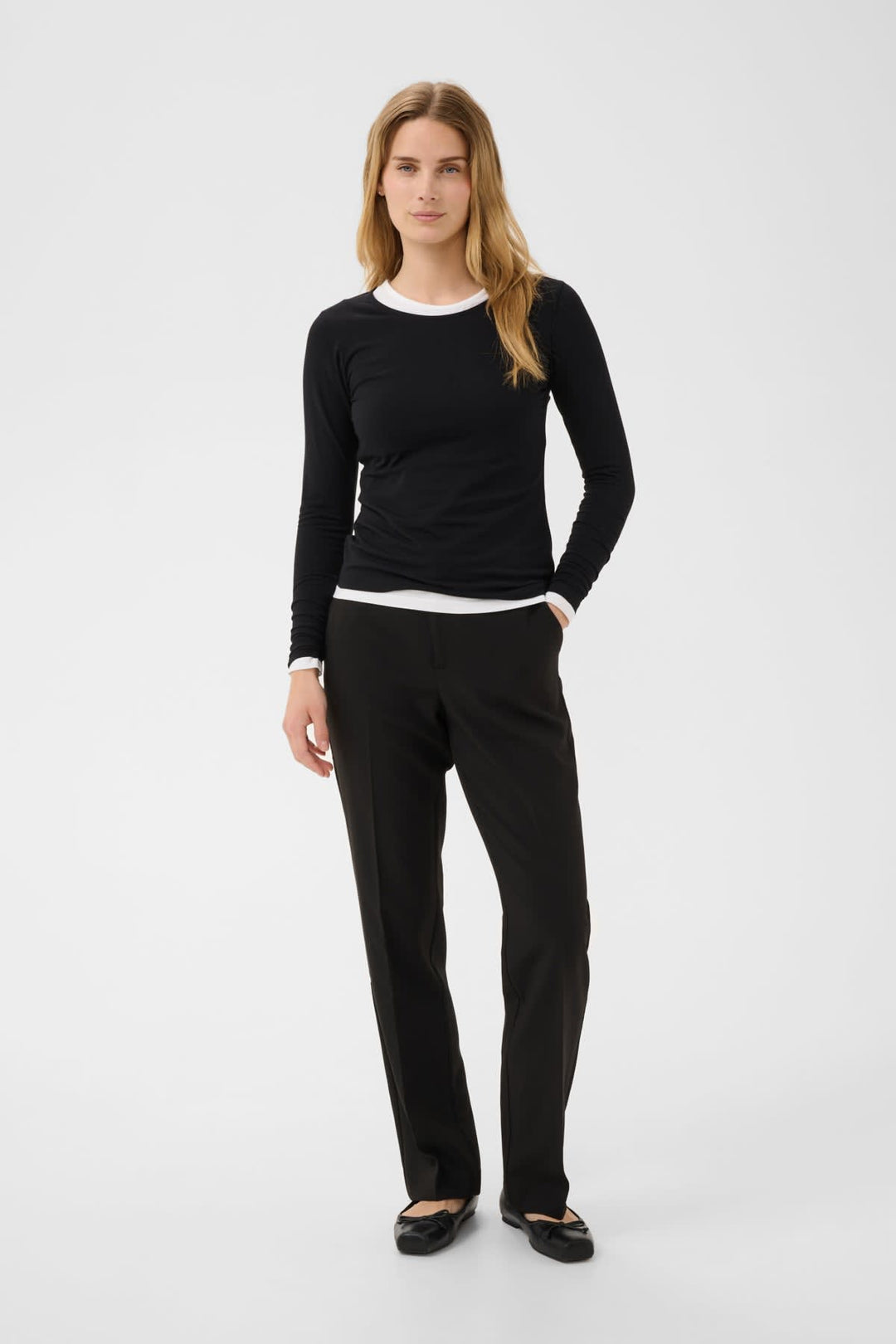 Front view thin Nemajas sweater Part Two for beige women with long sleeves - Valérie Simon