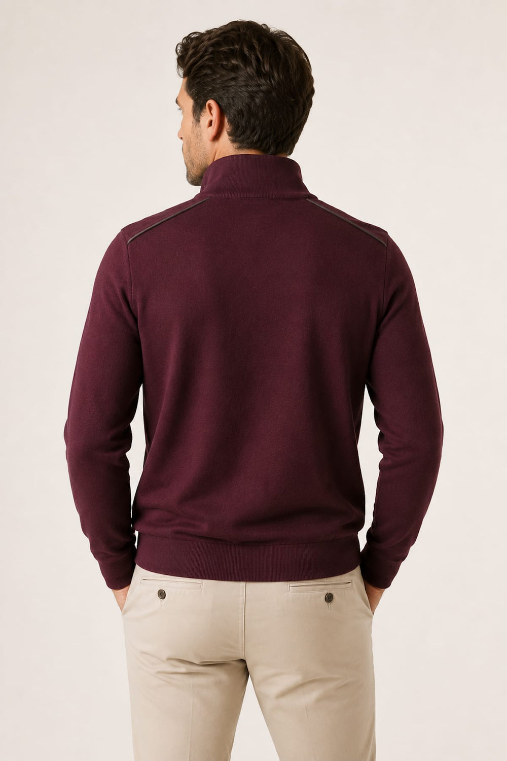 Front view Paul and Shark men's anthracite gray zip sweater with high collar - Valérie Simon