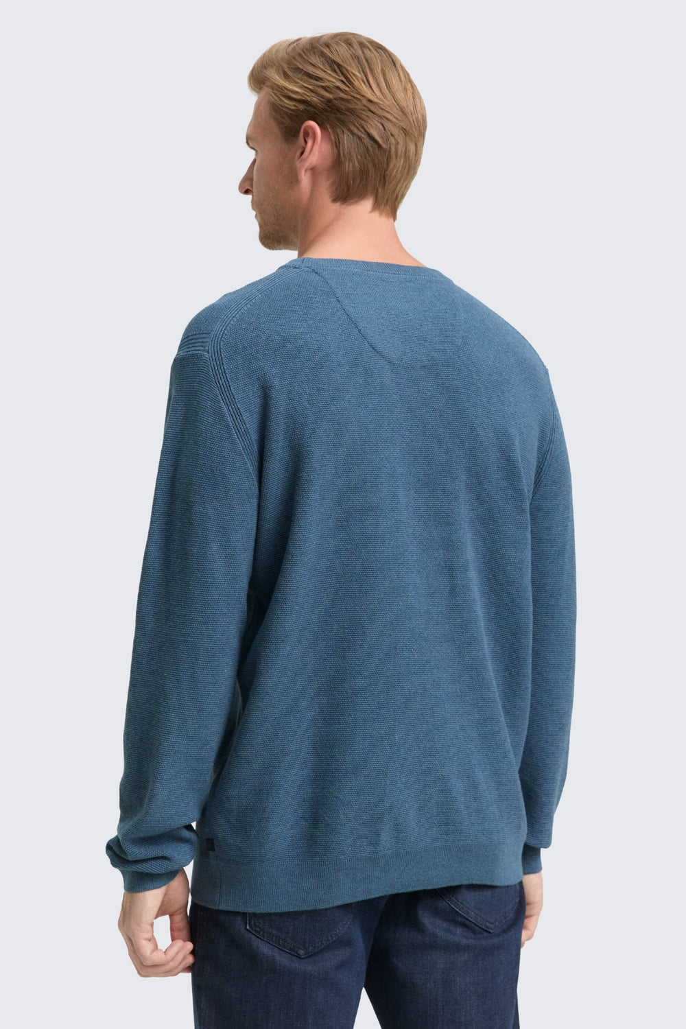 Front view of Tom Tailor textured men's sweater in black - Valérie Simon