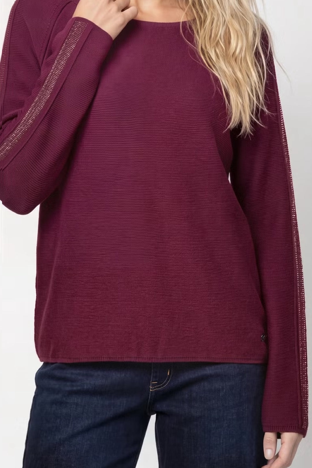 Cotton sweater with rhinestone details