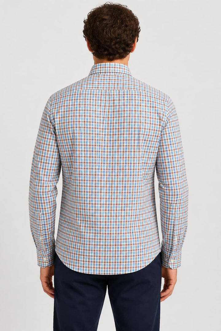 Vue de face chemise à carreaux Paul and Shark manches longues multicolore homme - Valérie Simon