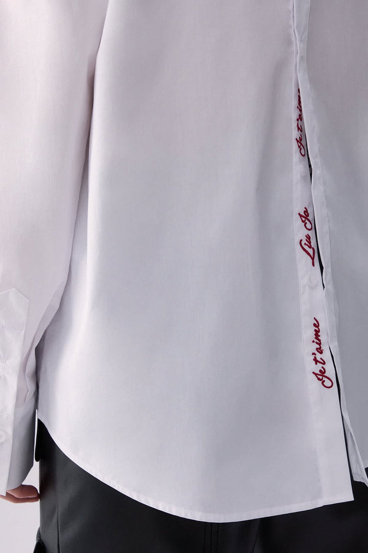 Chemise ample à ouverture boutonnée au dos vue de dos pour femme liujo
