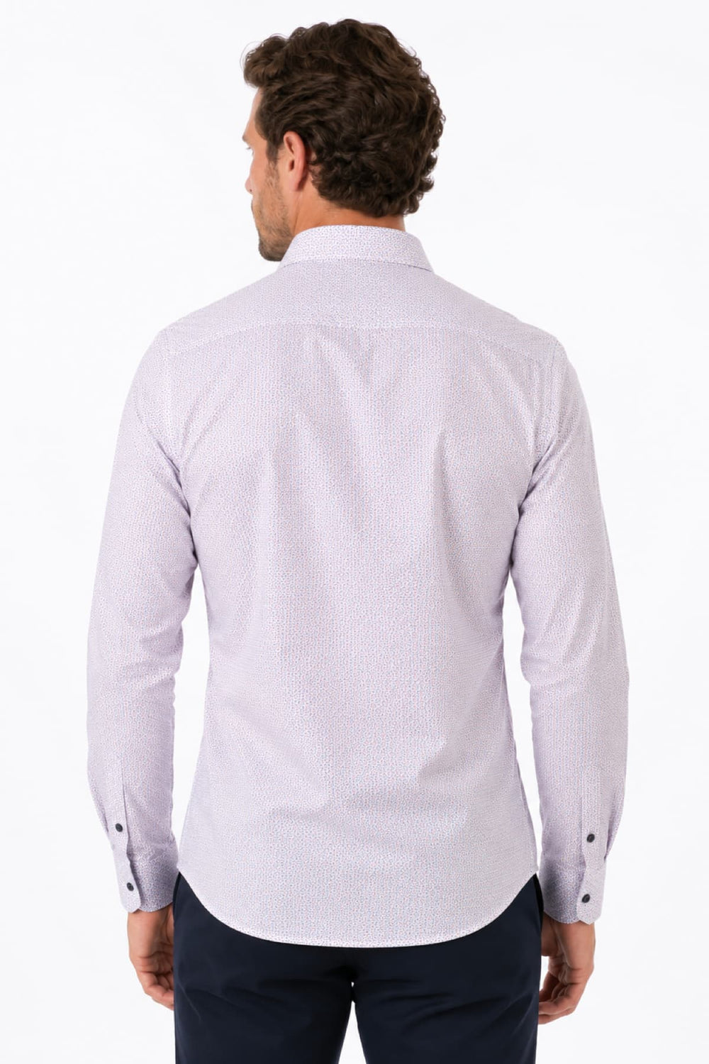 Front view of the Lief Horsens men's floral-print casual shirt - Valérie Simon
