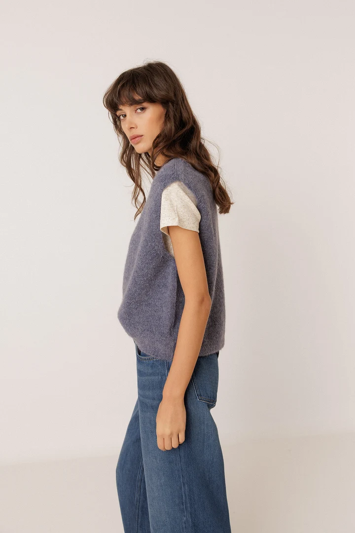 Veste sans manches en tricot
