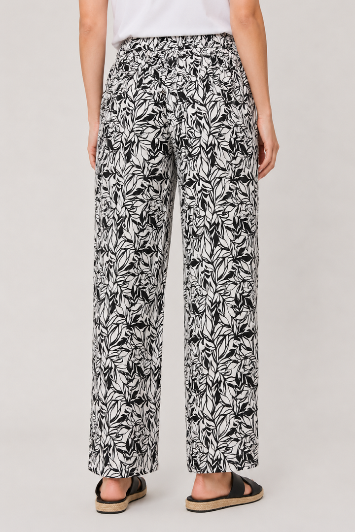 Pantalon Maine fluide à imprimé végétal