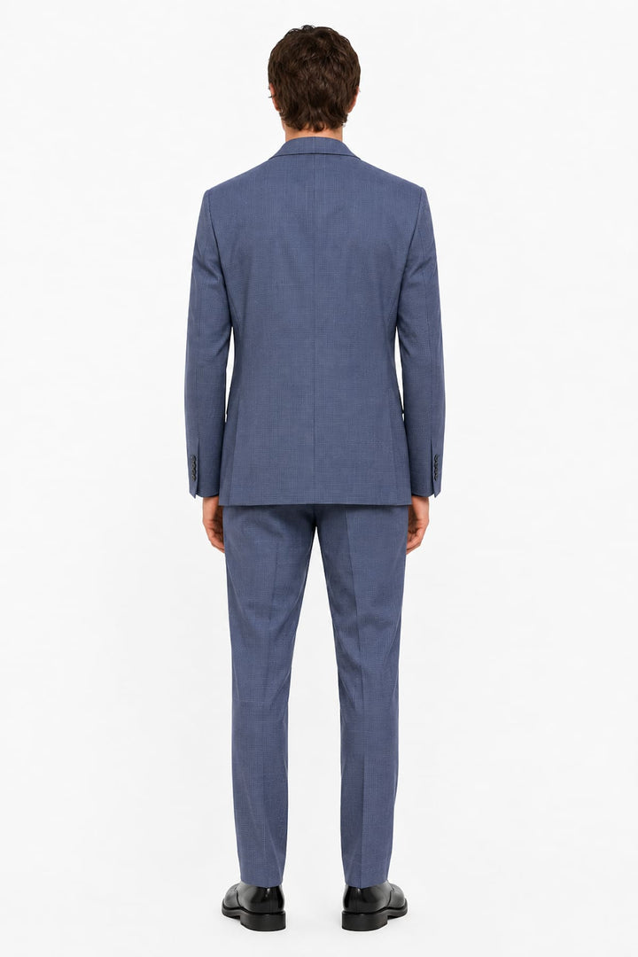 Vue de face complet micro-motif Lief Horsens pour homme gris - Valérie Simon