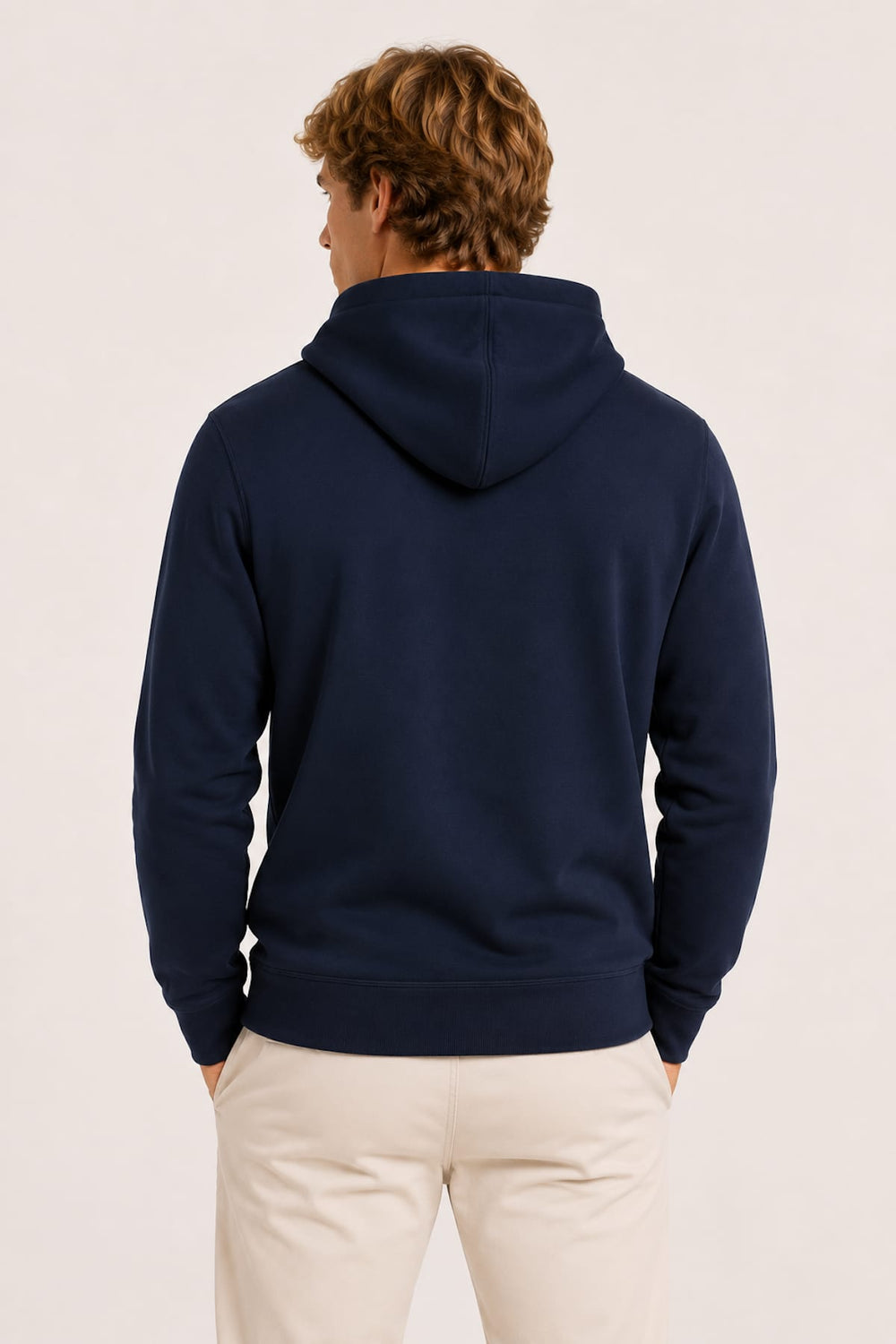 Front view Fleece cotton sweater Paul and Shark hoodie for men in gray with logo on chest - Valérie Simon