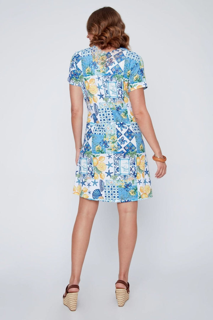 Mediterranean-print dress