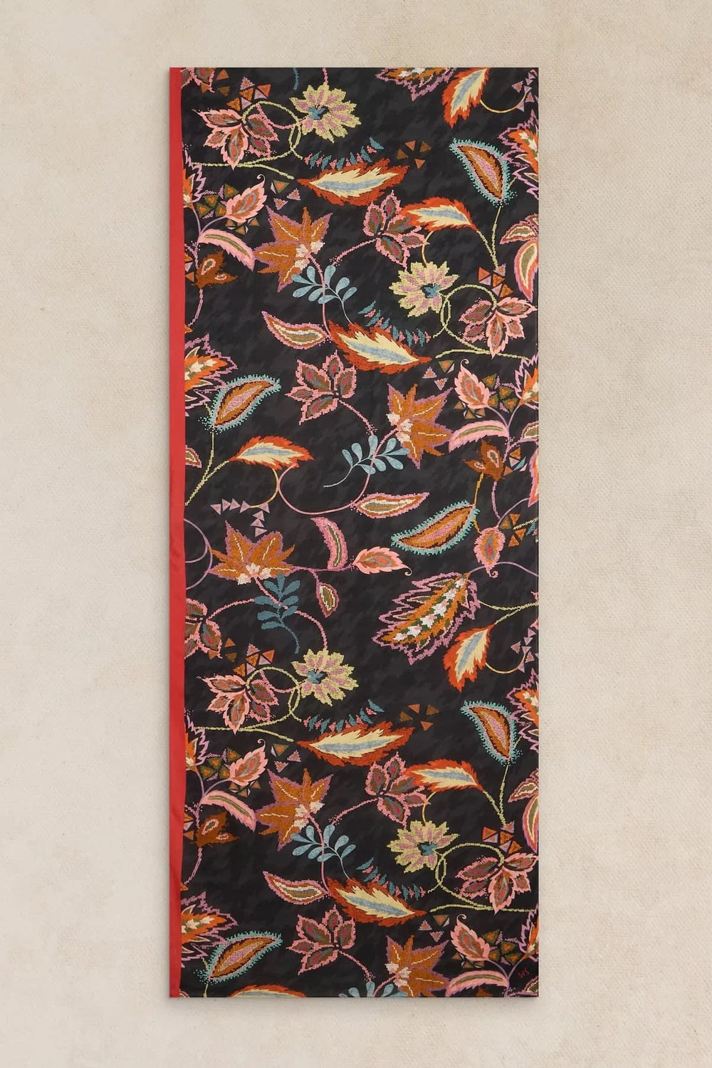 Women's multicoloured floral print scarf, front view White Stuff