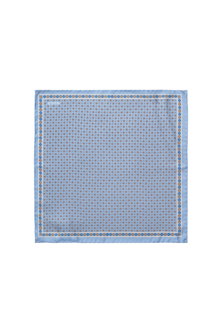 Vue de face foulard de poche Eton pour homme rouge à micro-motif - Valérie Simon