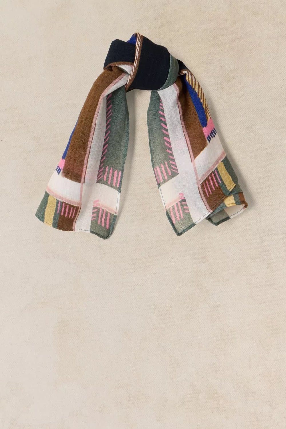 Emily square scarf with geometric print for women White Stuff