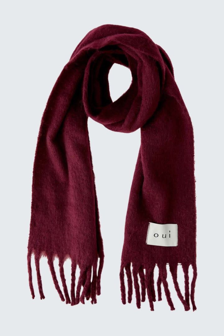 Foulard long à franges vue de face pour femme Oui
