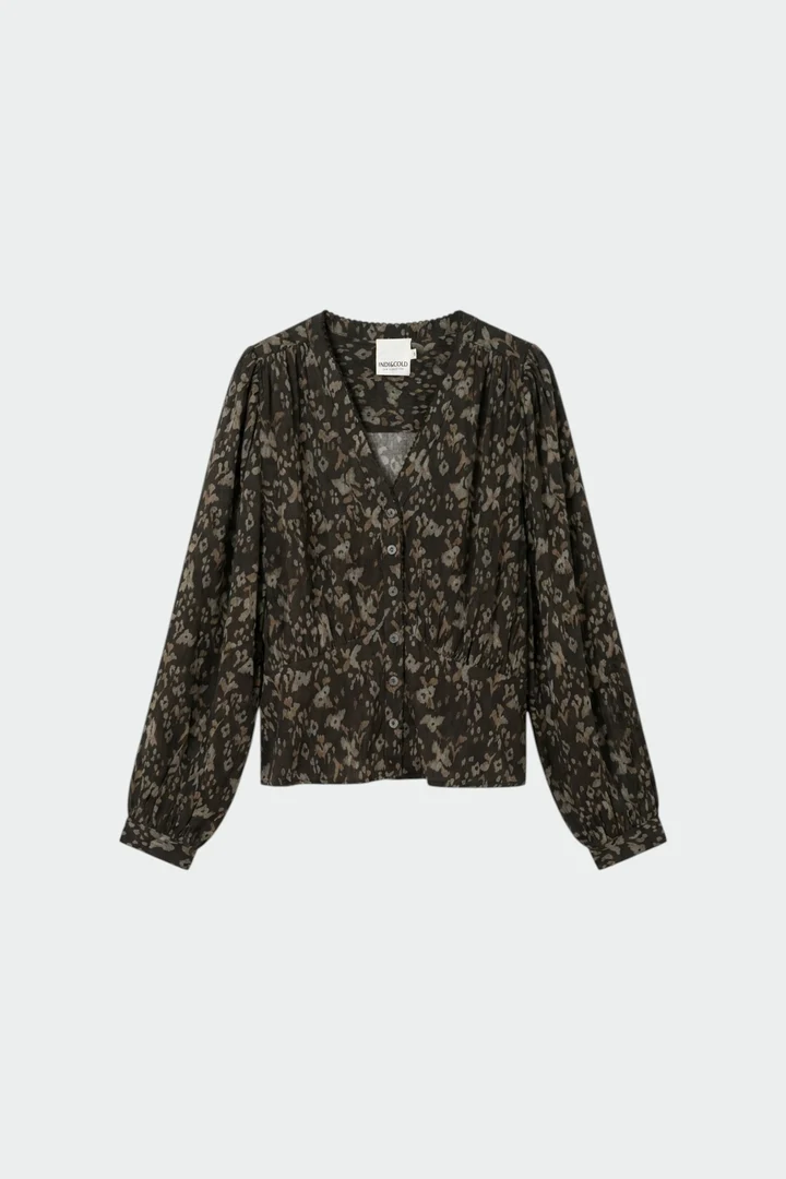 Blouse fleurie à encolure en V