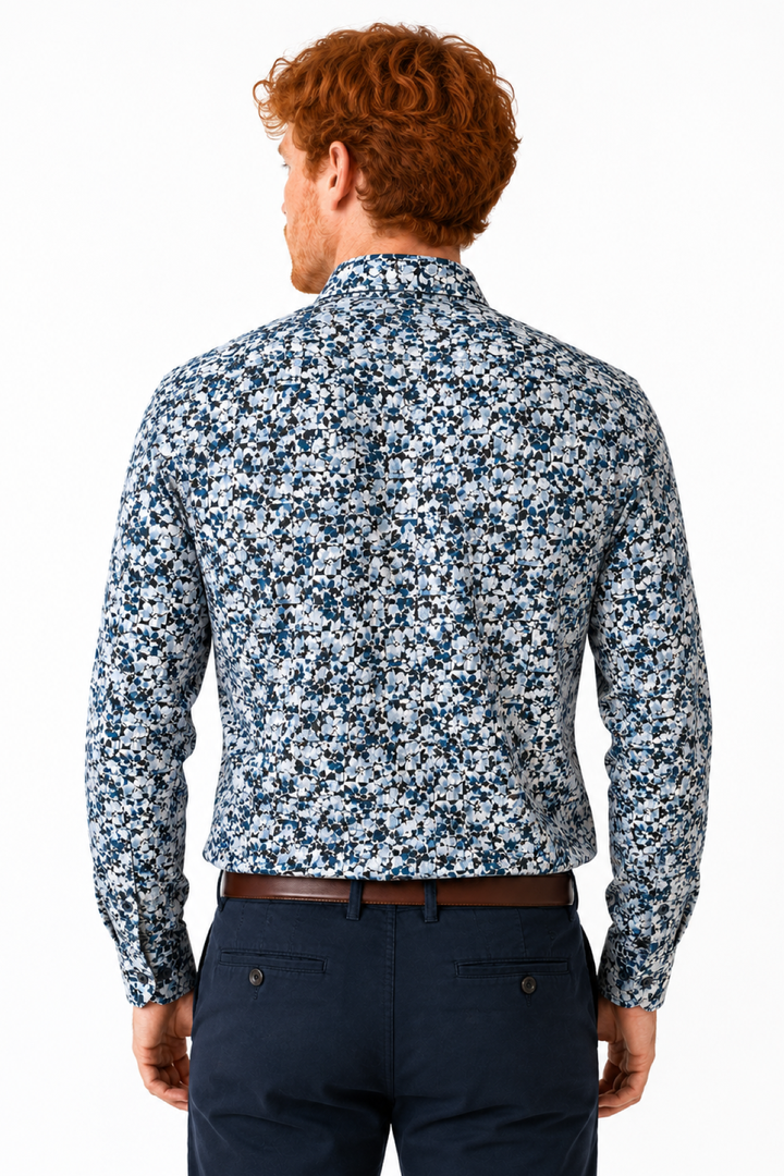 Floral mosaic print casual shirt