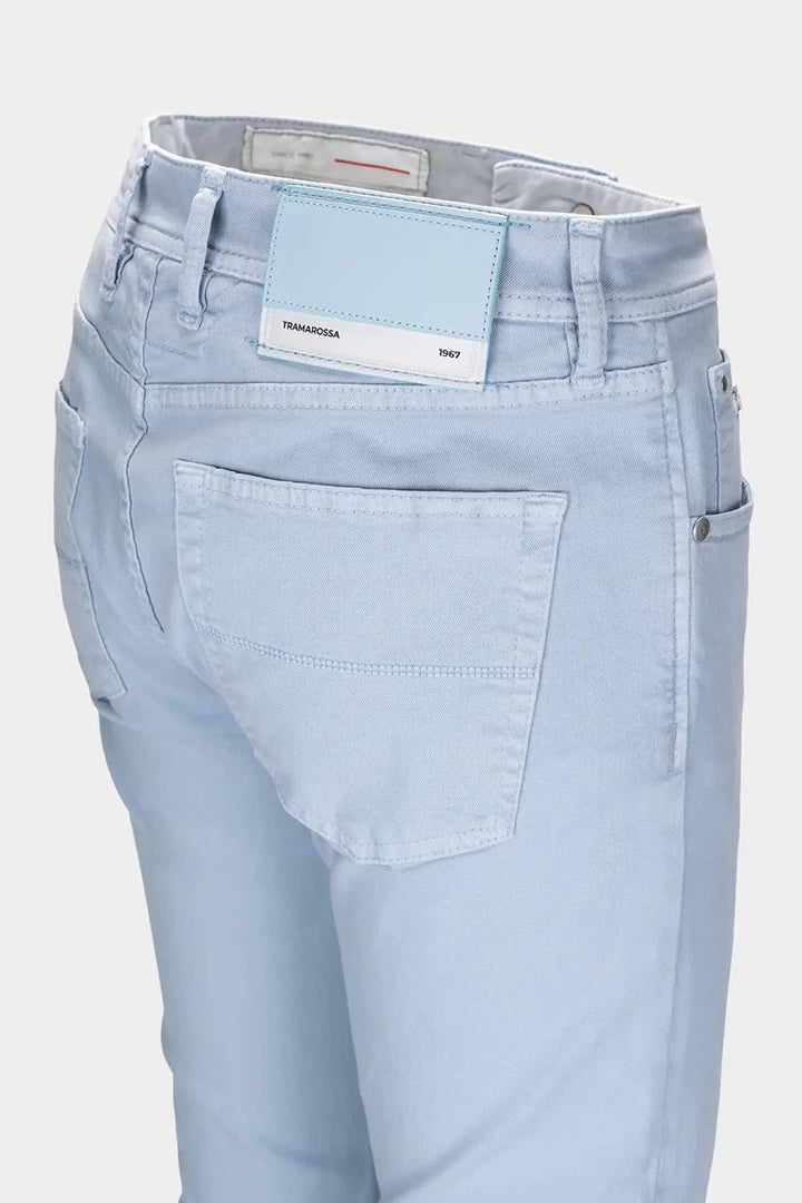 Vue de dos jean Tramarossa pour homme gris avec poche brodée - Valérie Simon