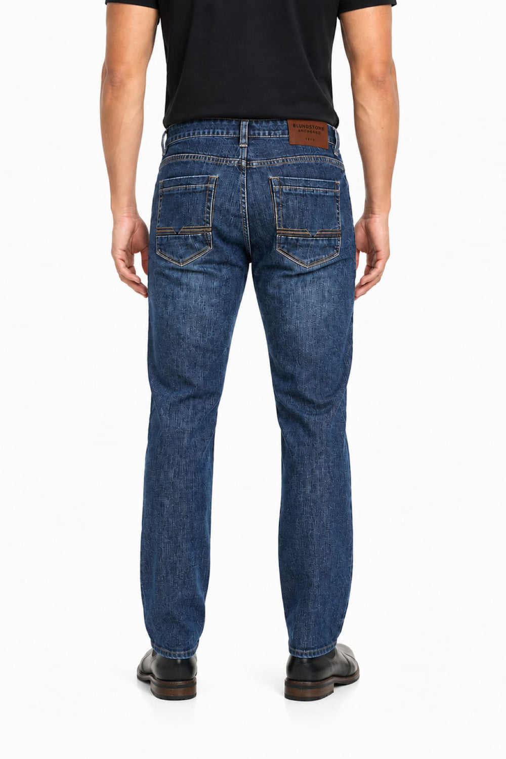 Back view of Black Bull men's stretch faded jeans - Valérie Simon