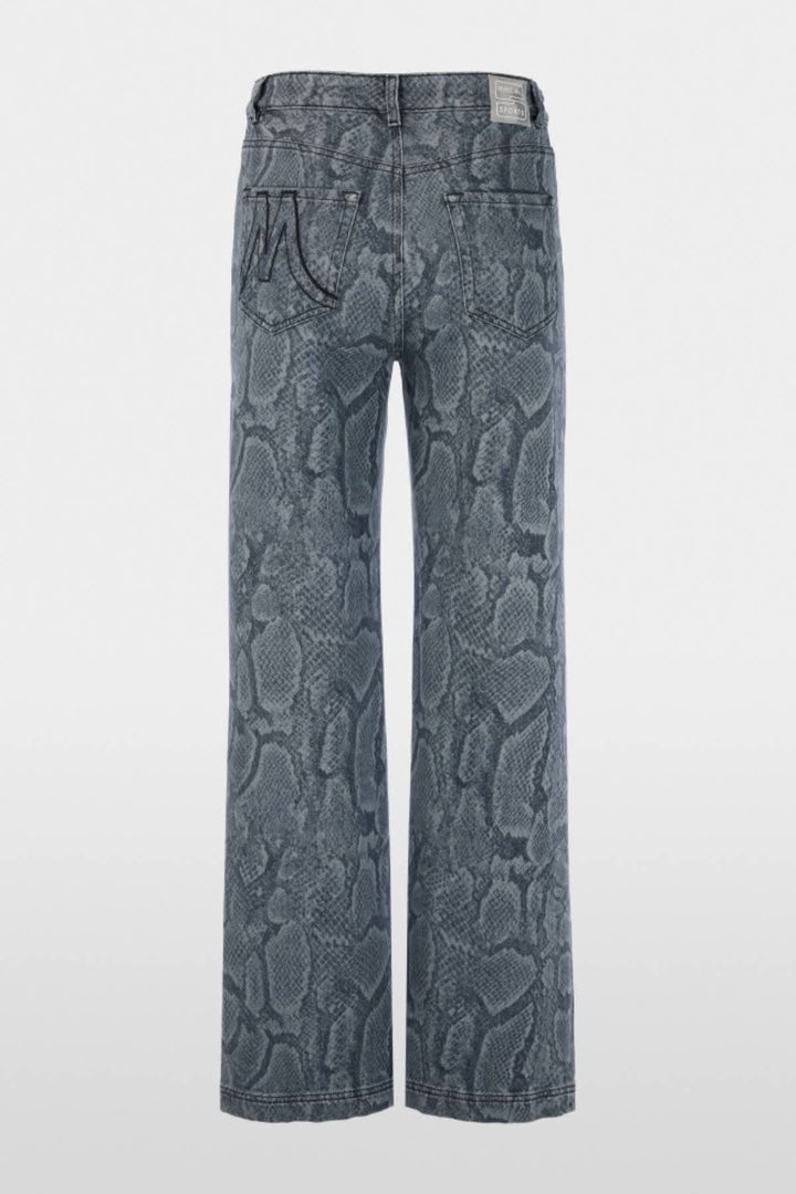 Vue de face jean Marc Cain pour femme blanc avec taille haute et coutures contrastées - Valérie Simon