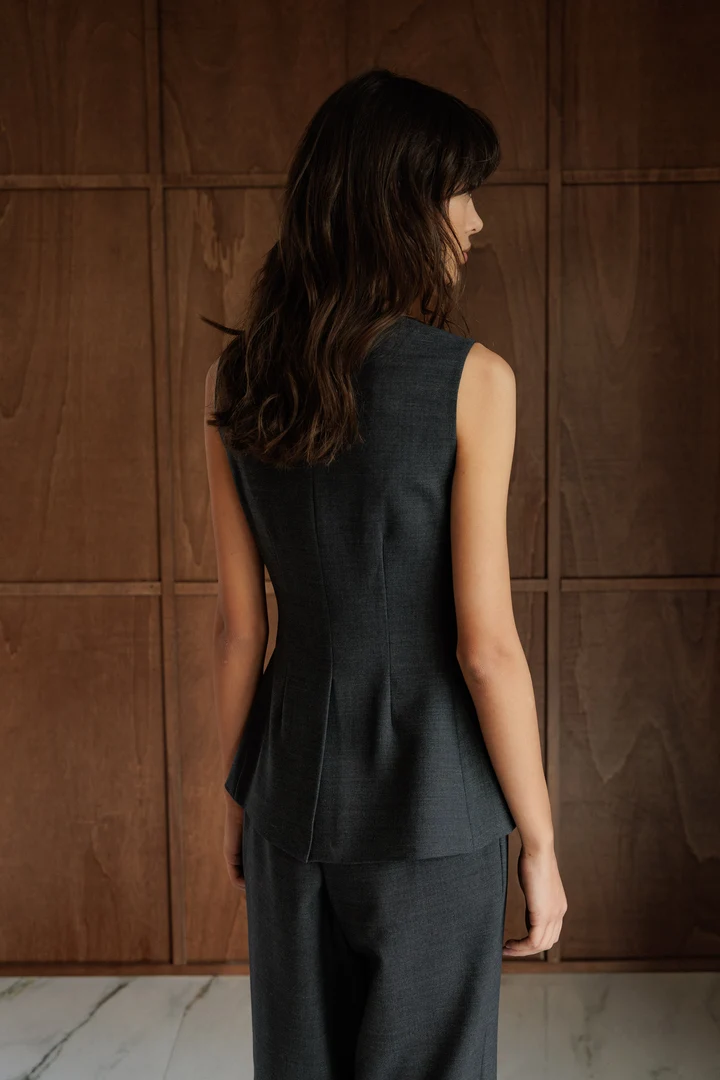 Veste sans manches style tailleur