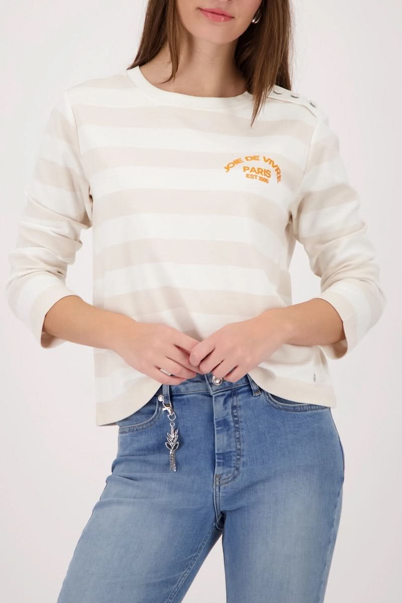 Striped T-shirt with a slogan