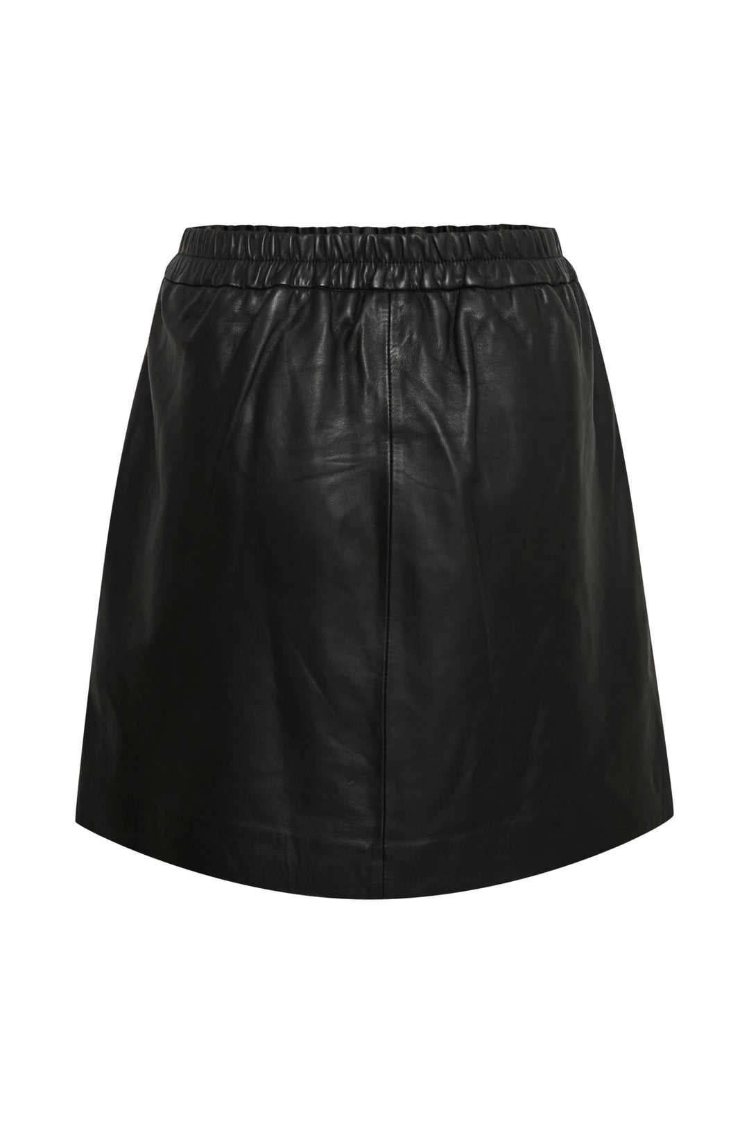 Jupe courte en cuir noir Wook vue de face pour femme Inwear
