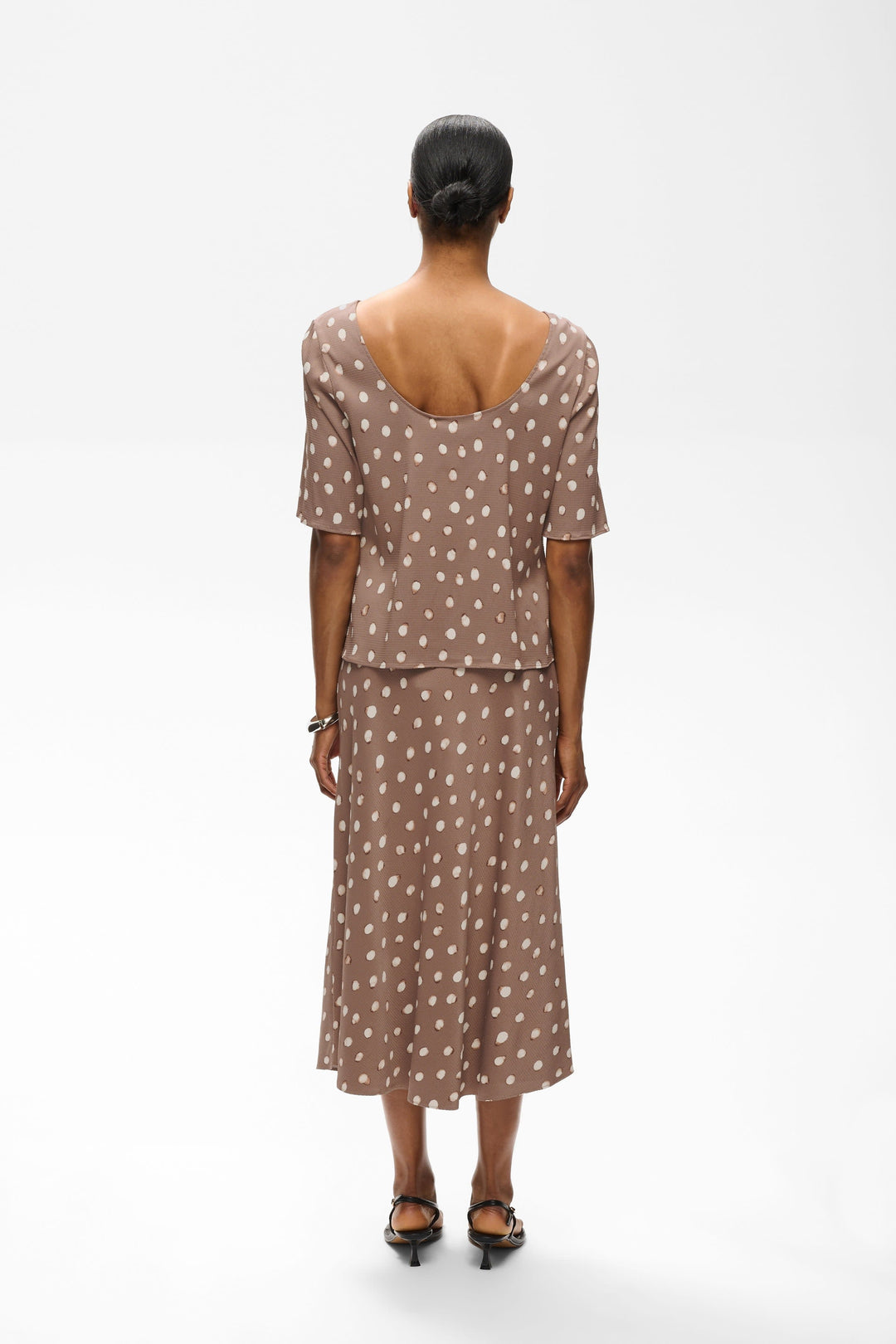 Front view of the Henri printed skirt Inwear for women, multicolored - Valérie Simon