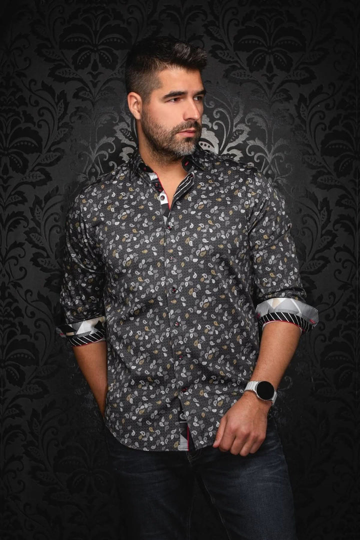 Modern cashmere-print casual shirt