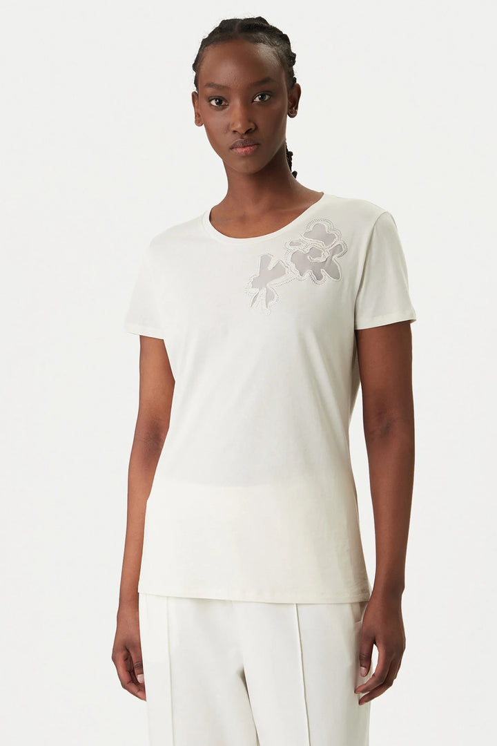 T-shirt with floral appliqué