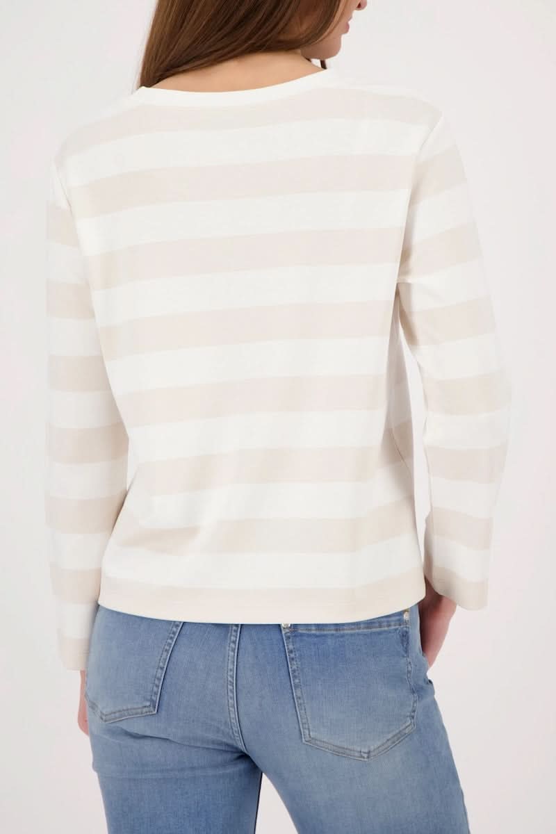 Striped T-shirt with a slogan