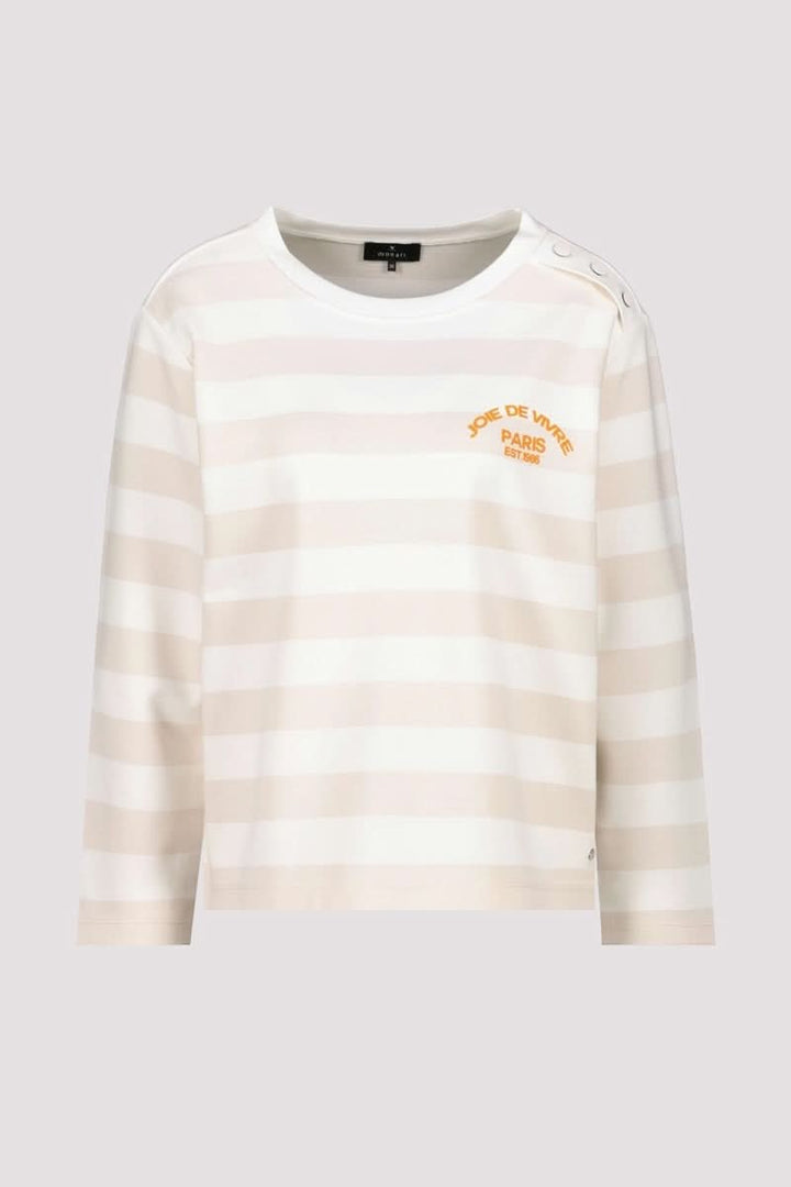 Striped T-shirt with a slogan