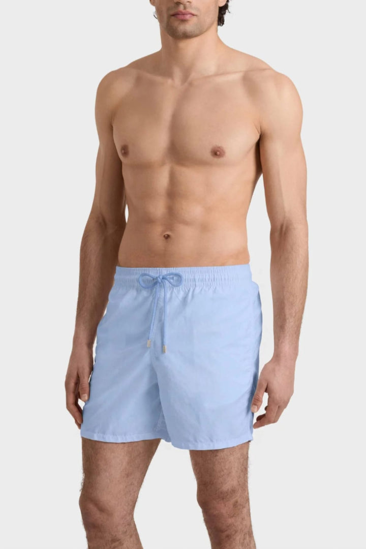 Vue de face maillot homme Vilebrequin rouge classique à cordon ajustable - Valérie Simon