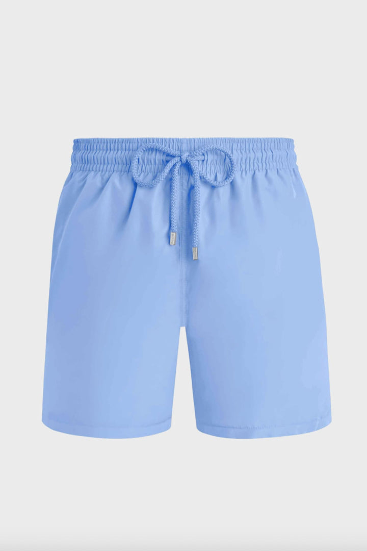 Vue avant maillot de bain Vilebrequin homme turquoise avec cordon ajustable blanc - Valérie Simon