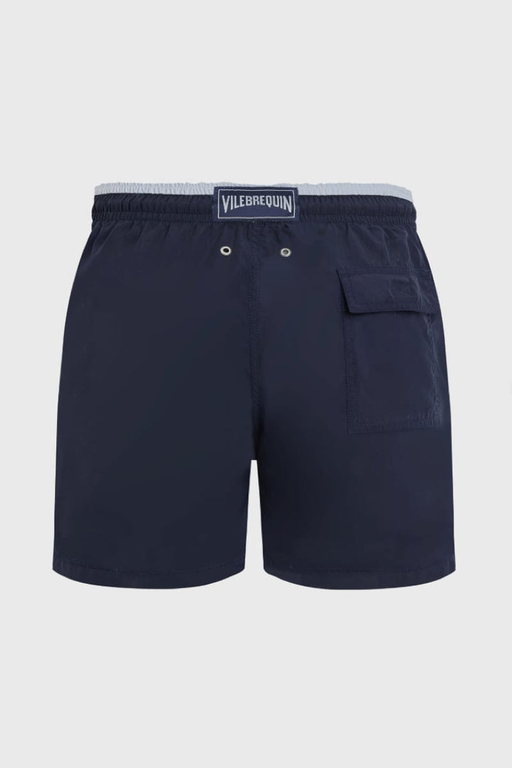 Front view of a solid-color red Vilebrequin men&