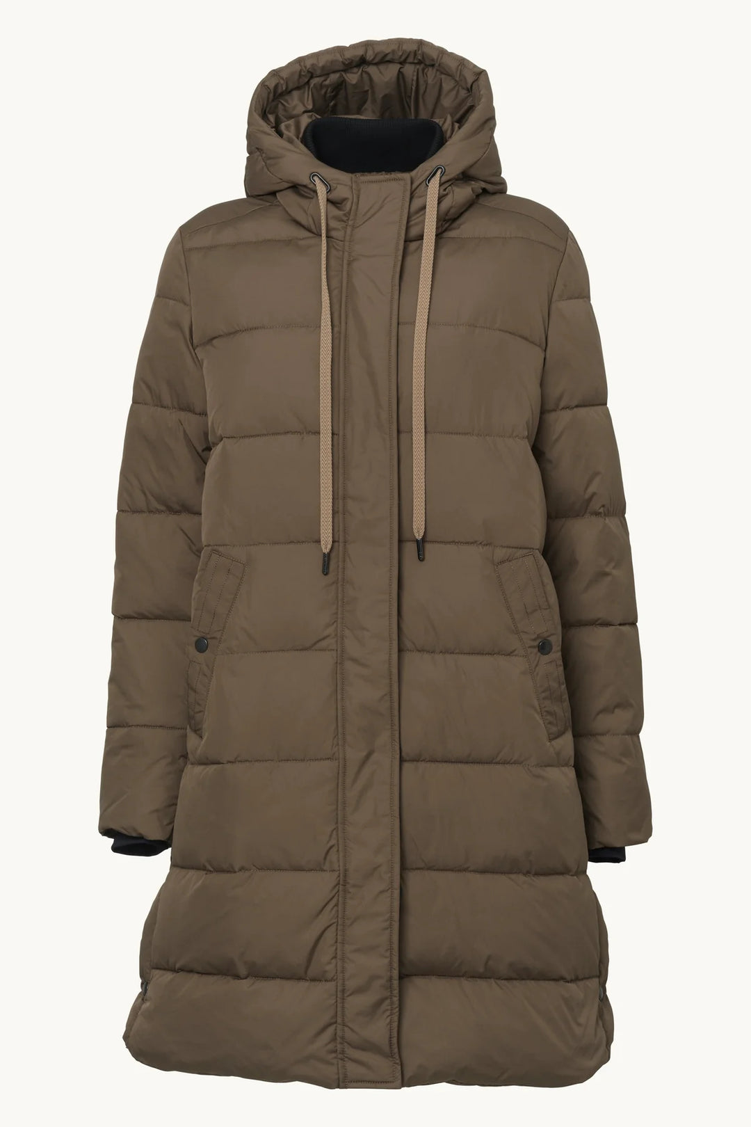Manteau d’hiver matelassé long à capuchon