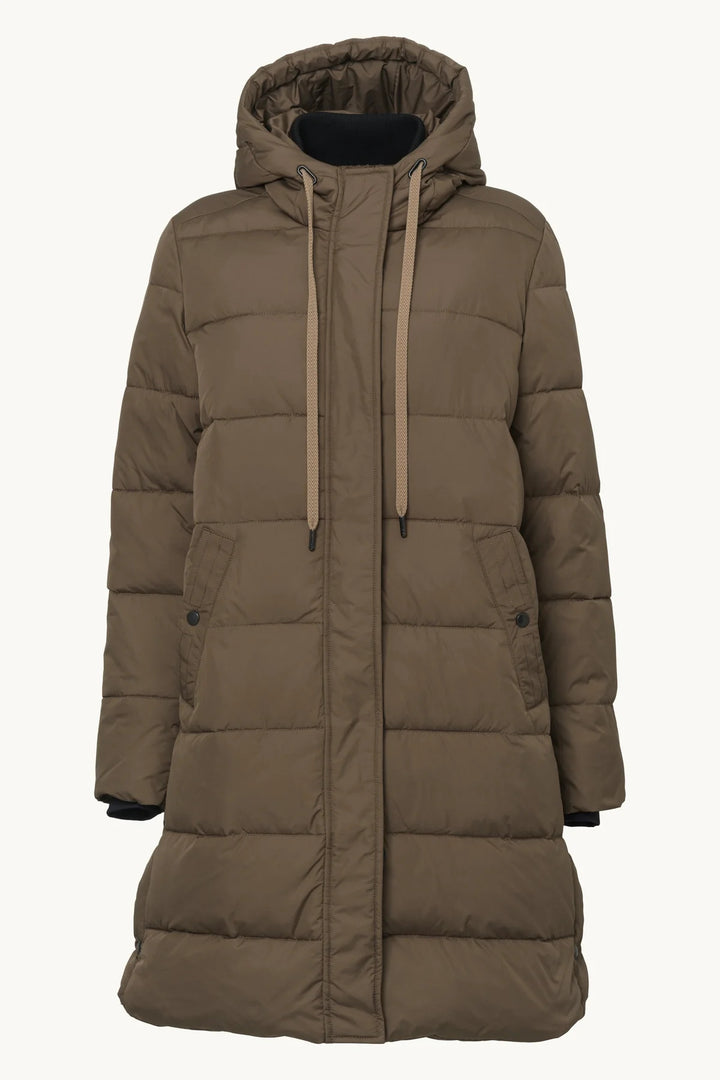 Manteau d’hiver matelassé long à capuchon