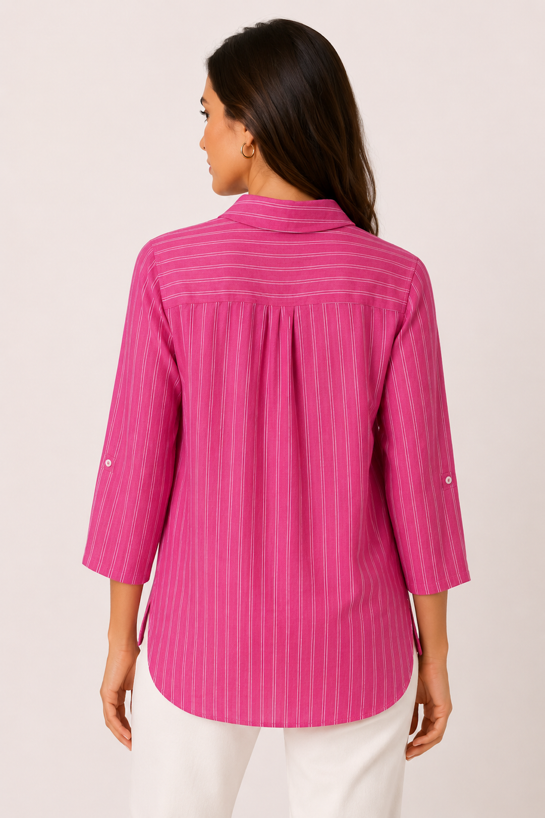 Chemise Vicki rayée à manches 3/4