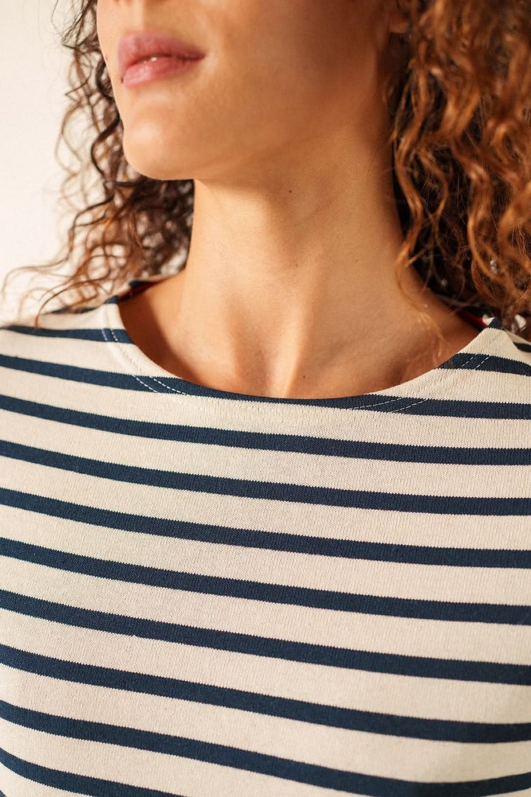 Vaujany striped sweater with contrasting elbow patches 