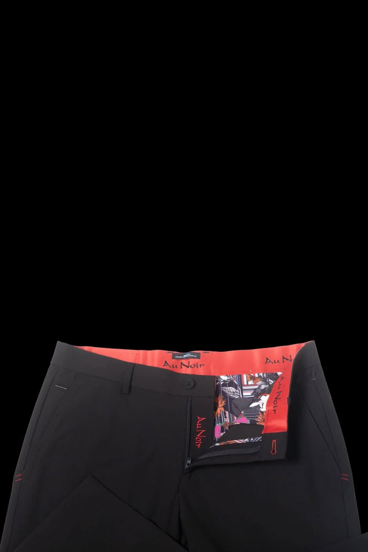 Vue latérale pantalon chino extensible Au noir homme beige détails couture - Valérie Simon