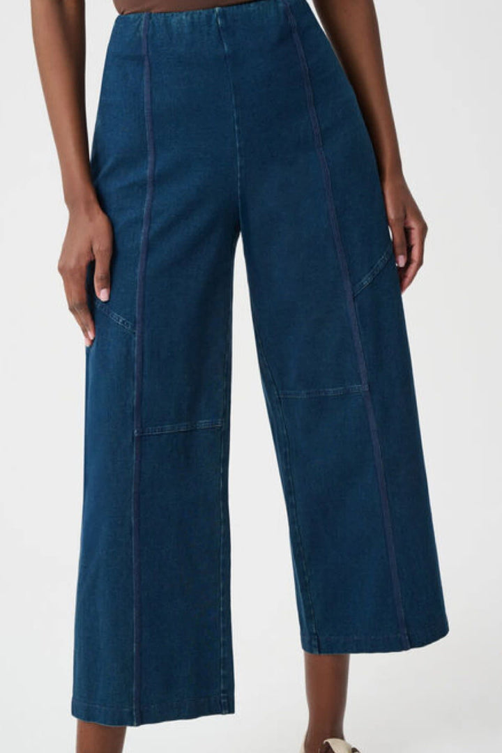 Vue de côté pantalon à jambe large blanc Joseph Ribkoff pour femme - Valérie Simon