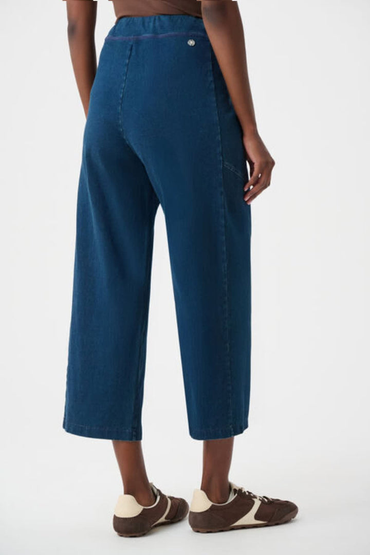 Vue portée pantalon large écourté bleu Joseph Ribkoff femme - Valérie Simon