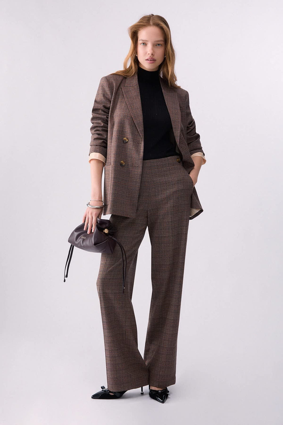 Pantalon habillé à jambe large pour femme liujo