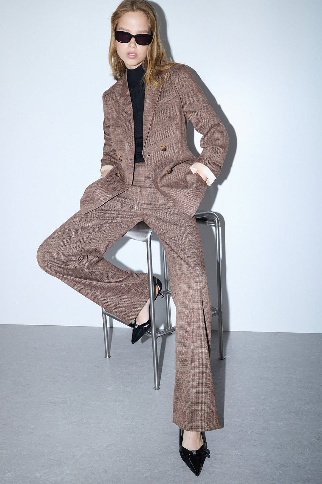 Pantalon habillé à jambe large pour femme liujo