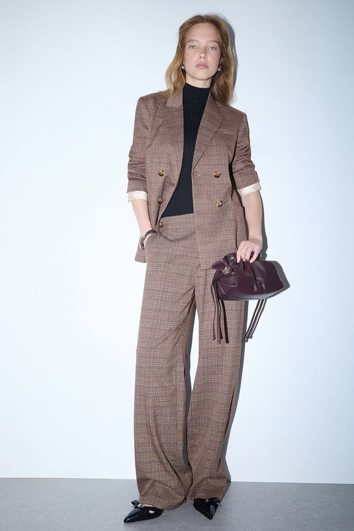 Pantalon habillé à jambe large pour femme liujo