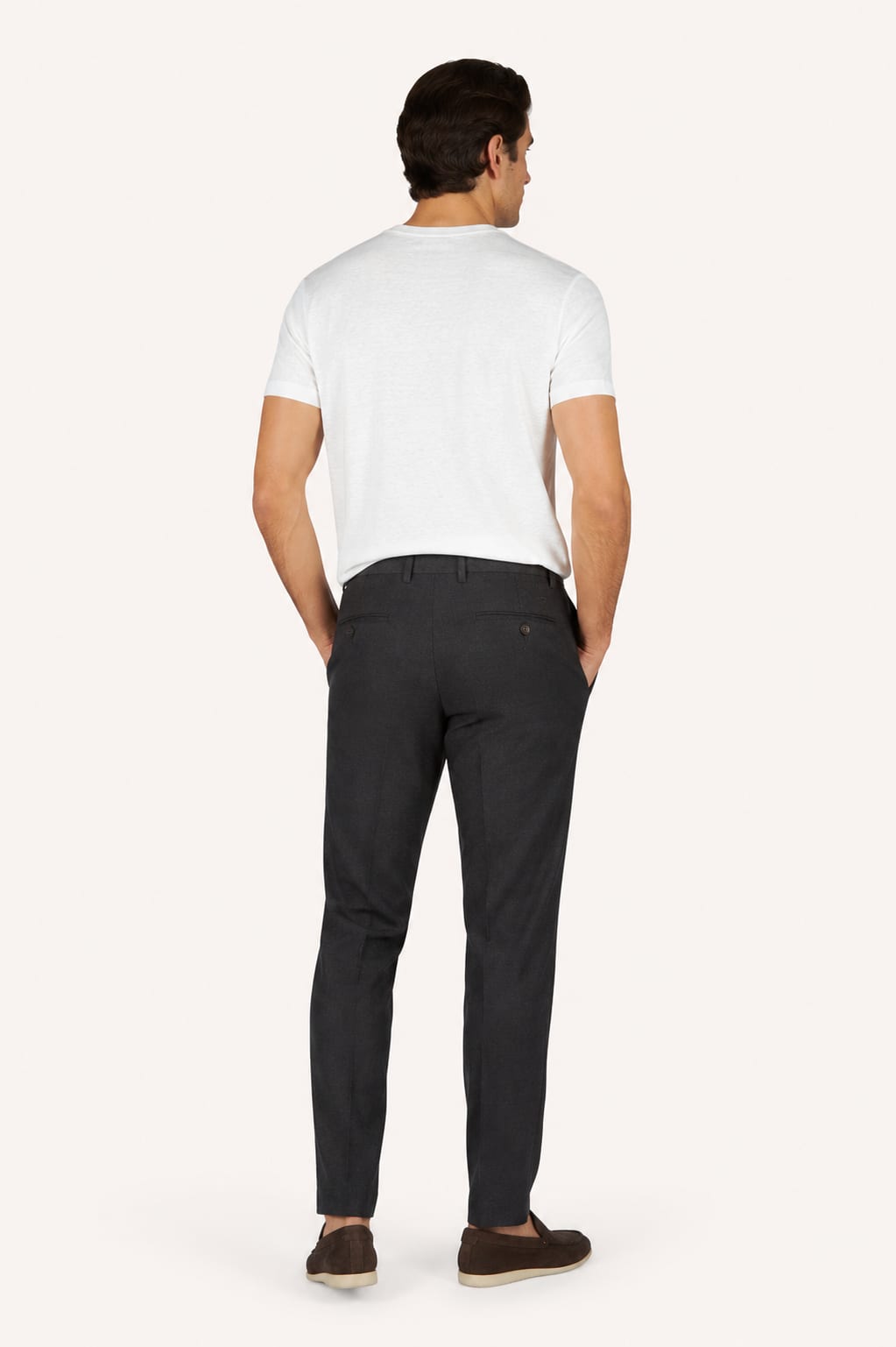 Vue de côté pantalon chino Paul and Shark bleu marine pour homme - Valérie Simon