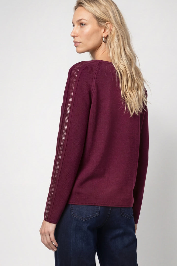 Cotton sweater with rhinestone details