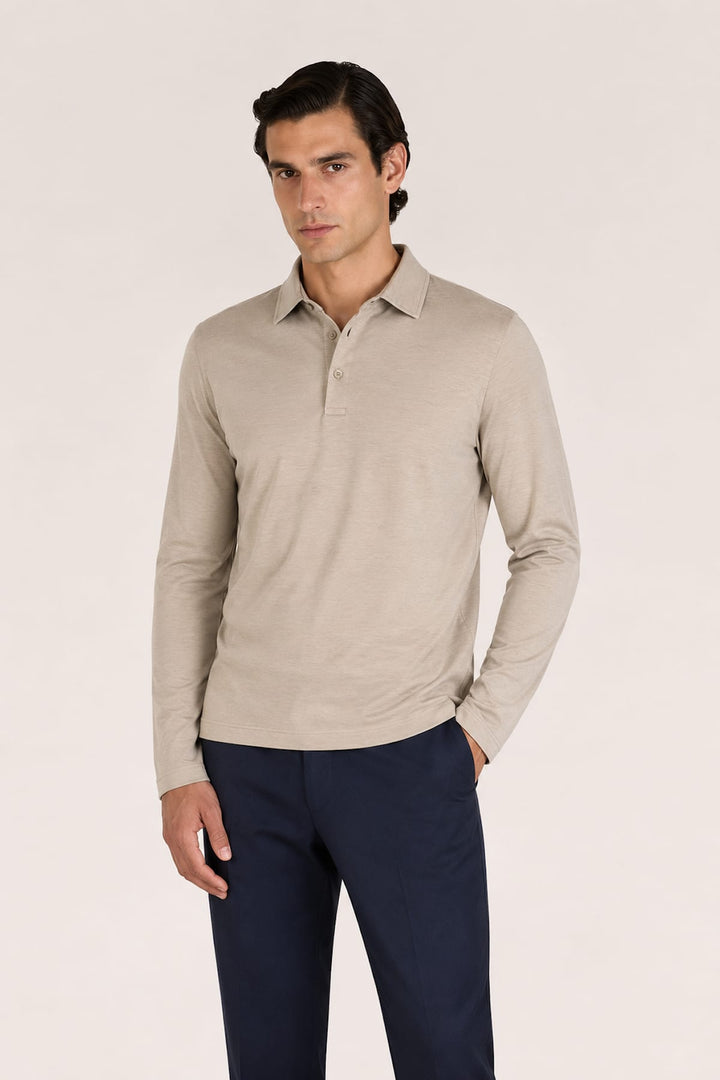 Vue de face polo à manches longues Paul and Shark bleu pour homme - Valérie Simon