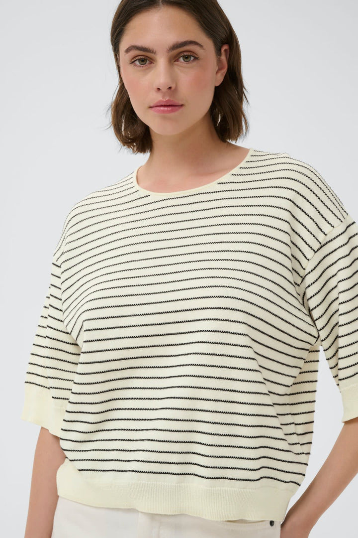 Vue de détail pull rayé DANAIW Inwear femme avec motif rayé multicolore - Valérie Simon