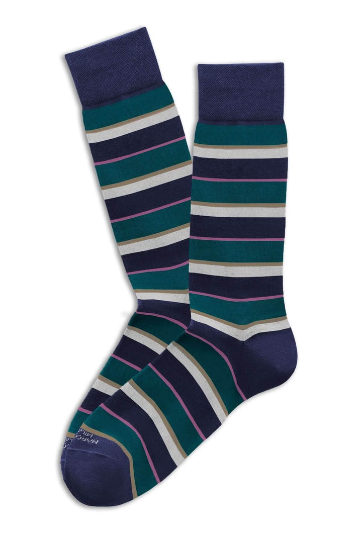 Bas à rayures multicolores avec design moderne et audacieux