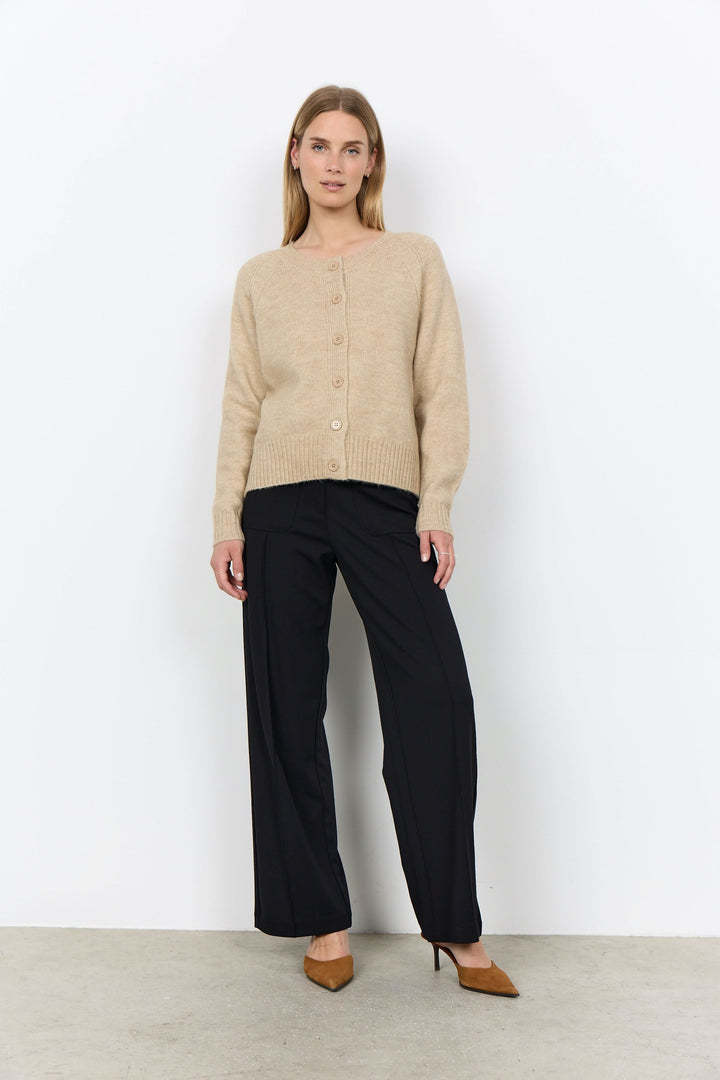 Herla cardigan in soft knit with a round neck 