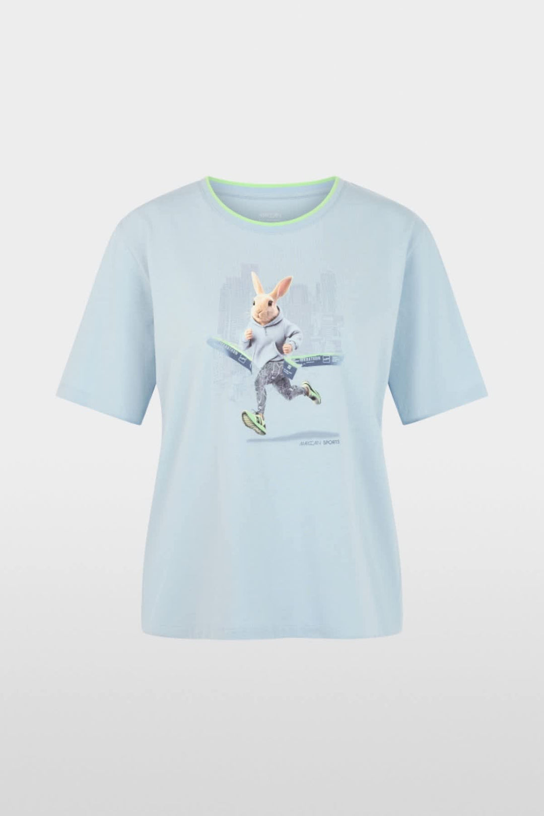 Vue de face t-shirt imprimé lapin Marc Cain pour femme blanc - Valérie Simon