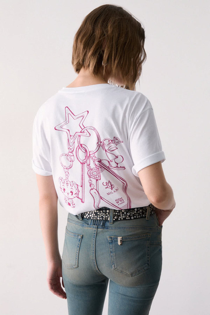 T-shirt à motif tigre vue de face pour femme liujo